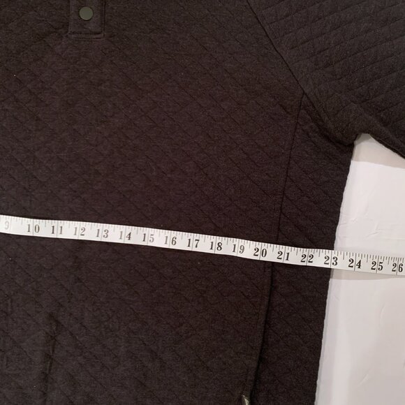 Eddie Bauer Sweater Henley Men's Large Diamond Black Pullover - Picture 4 of 9